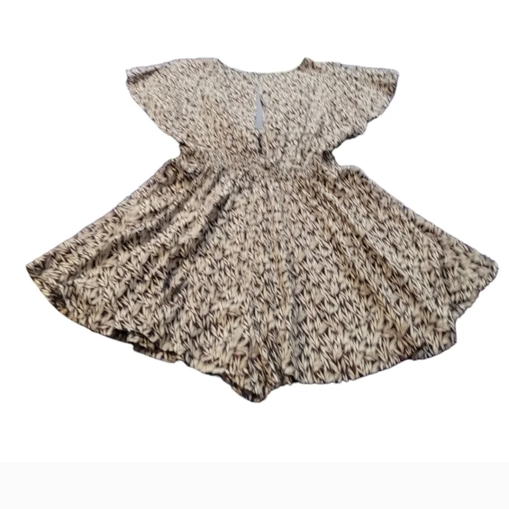 Lulus Dondi Romper Shorts Navy Blue White Leaf Print Loose And Flowy Small - Picture 5 of 12